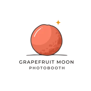 Grapefruit Moon Photobooth Logo featuring grapefruit moon design.